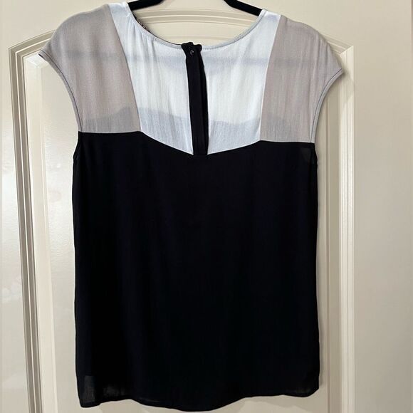 ANTHROPOLOGIE ELLA MOSS Short Blouse White Black Women’s XS - Picture 2 of 6
